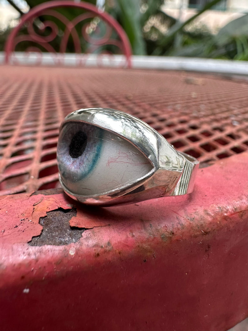 Handmade Painted Eye Ring - sz 7