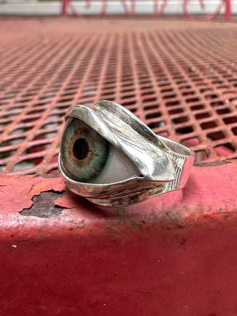 Handmade Painted Eye Ring - sz 6.75