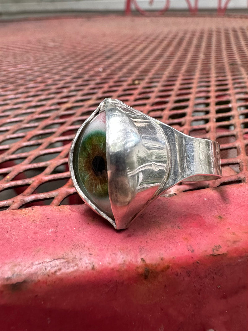 Handmade Painted Eye Ring - sz 10.75