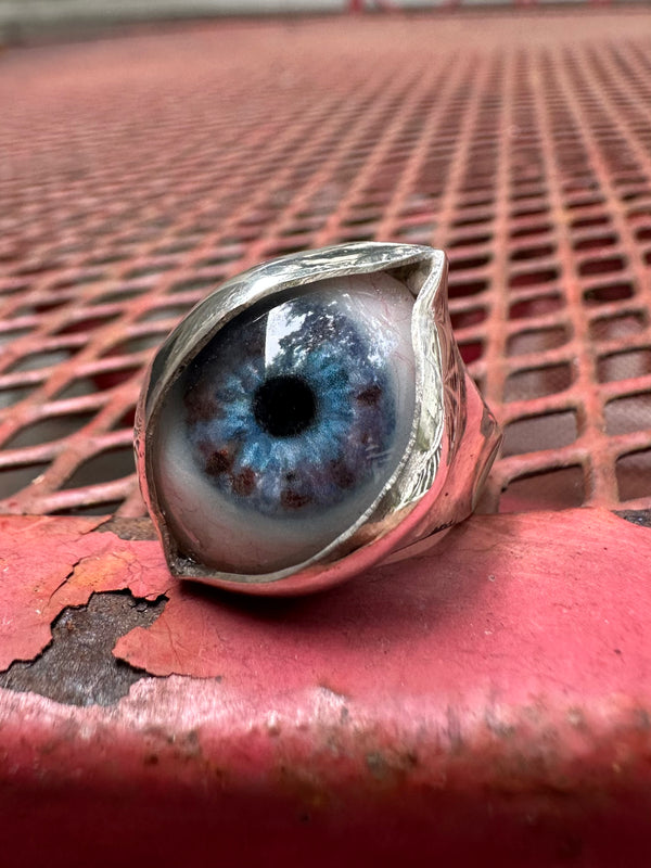 Handmade Painted Eye Ring - sz 8