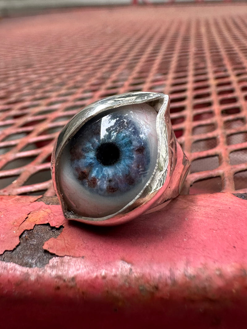 Handmade Painted Eye Ring - sz 8