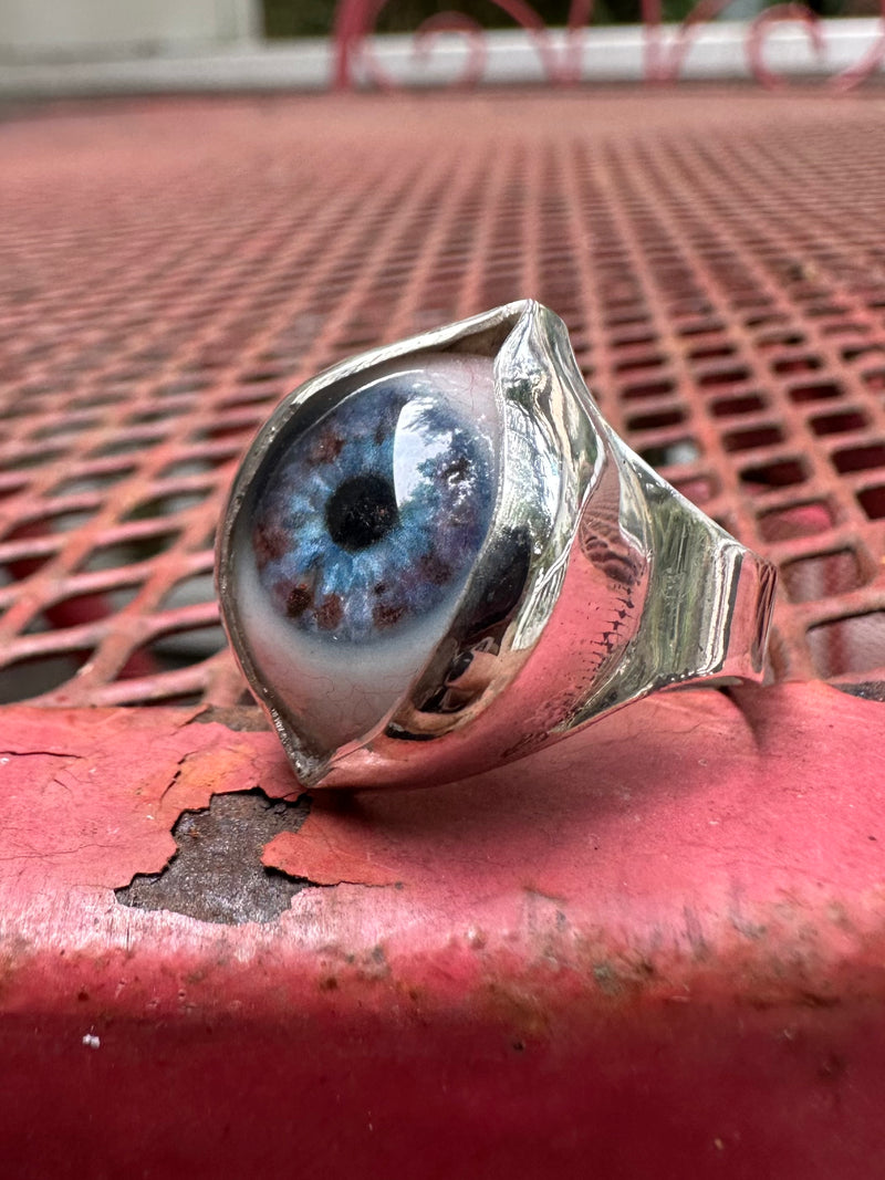 Handmade Painted Eye Ring - sz 8