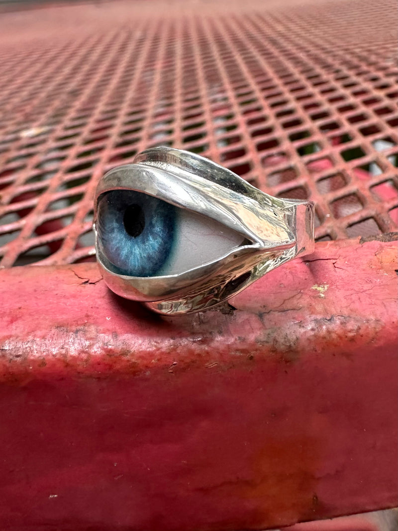 Handmade Painted Eye Ring -sz 8.25