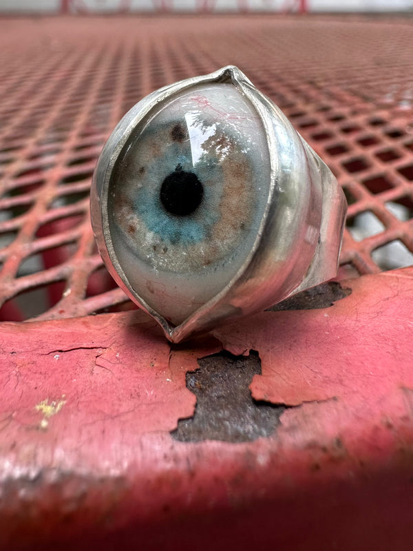 Handmade Painted Eye Ring - sz 7