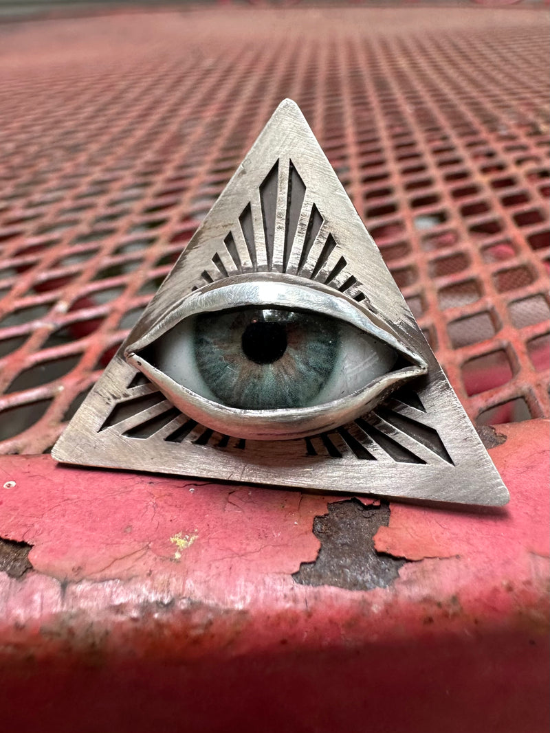Handmade Painted Eye Ring - sz 6