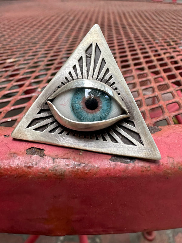 Handmade Painted Eye Ring - sz 9.75