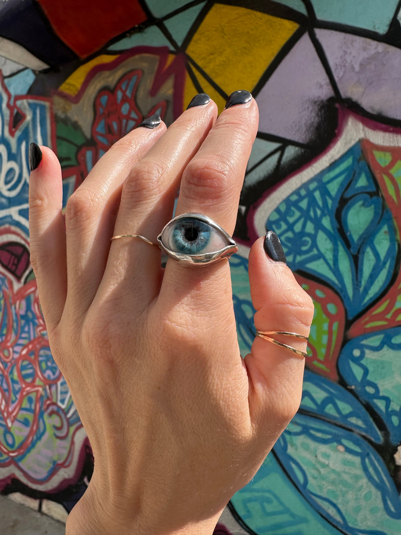Handmade Painted Eye Ring -sz 6