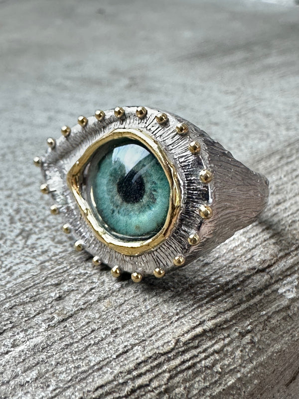 ORACLE Hand Painted Eye Ring - sz 8.25