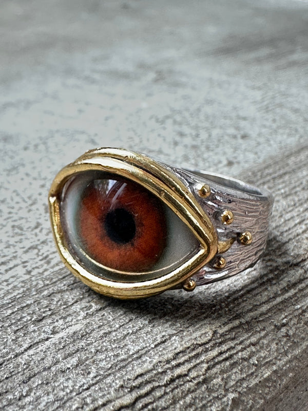 ORACLE Hand Painted Eye Ring - sz 8
