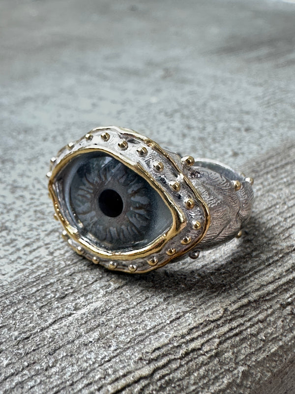 ORACLE Hand Painted Eye Ring - sz 8.25