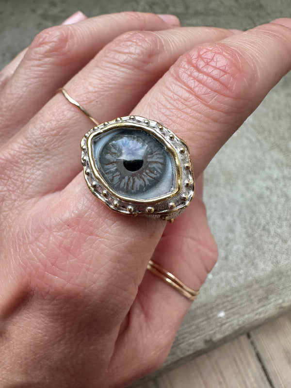 ORACLE Hand Painted Eye Ring - sz 8.25