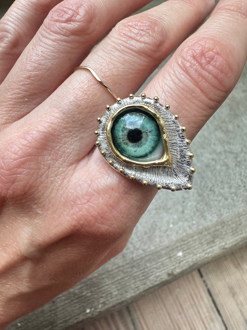 ORACLE Hand Painted Eye Ring - sz 8.25