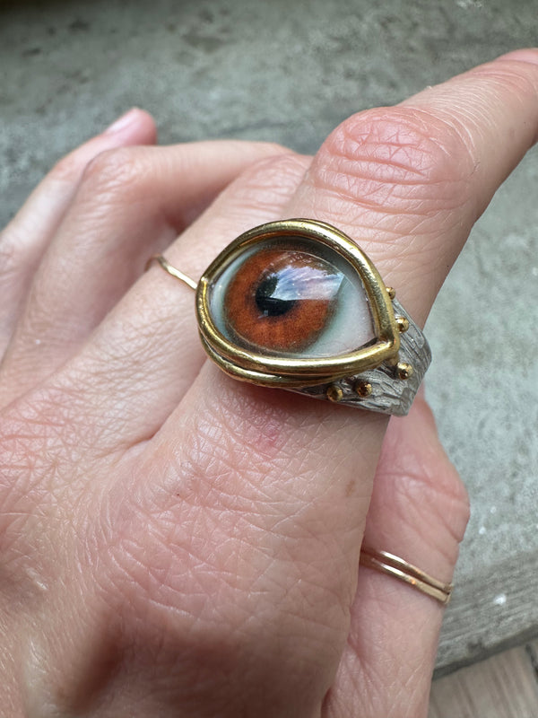 ORACLE Hand Painted Eye Ring - sz 8
