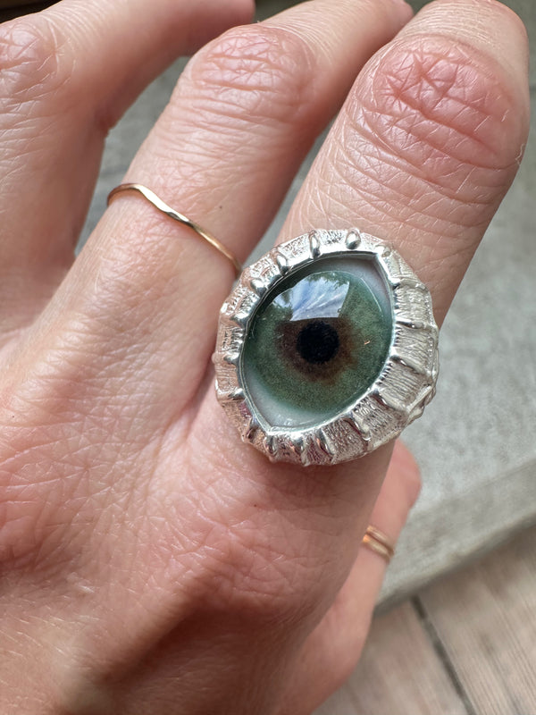 ORACLE Hand Painted Eye Ring - sz 8