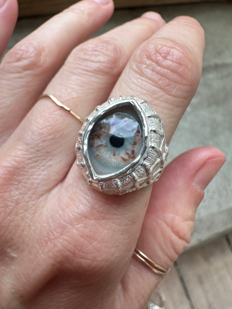 ORACLE Hand Painted Eye Ring - sz 6.25