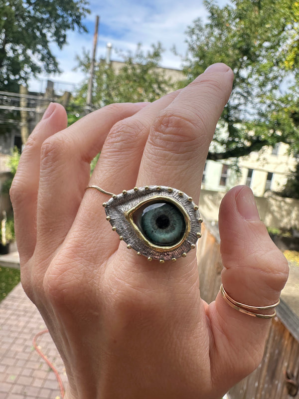 ORACLE Hand Painted Eye Ring - sz 8.25