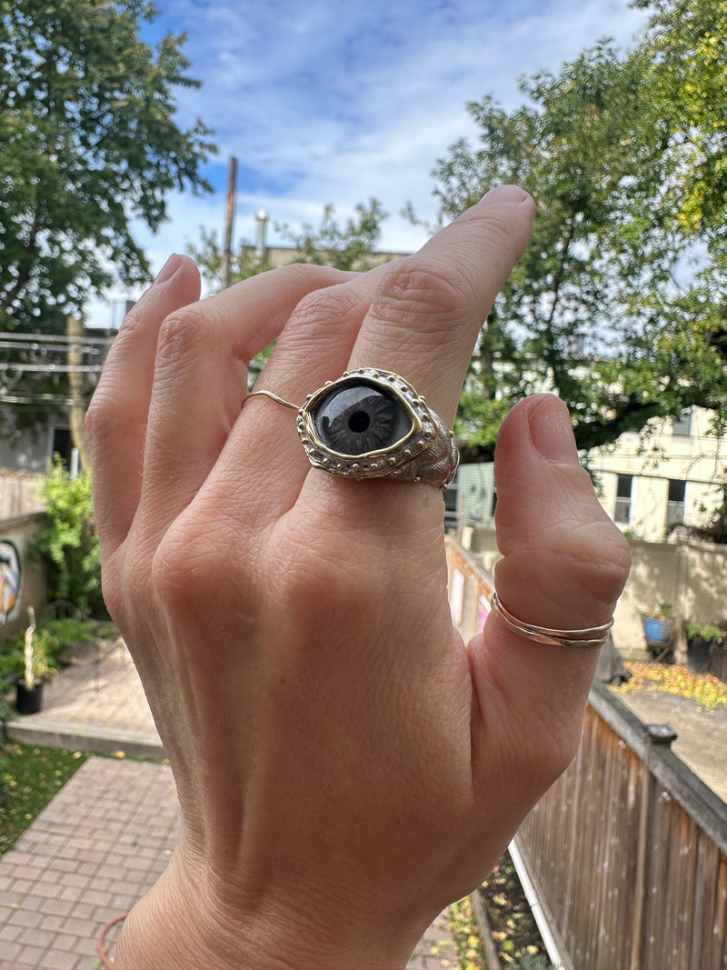 ORACLE Hand Painted Eye Ring - sz 8.25