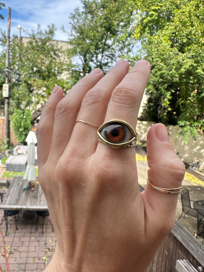 ORACLE Hand Painted Eye Ring - sz 8