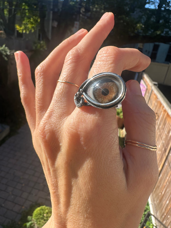 ORACLE Hand Painted Eye Ring - sz 8.25 - 9