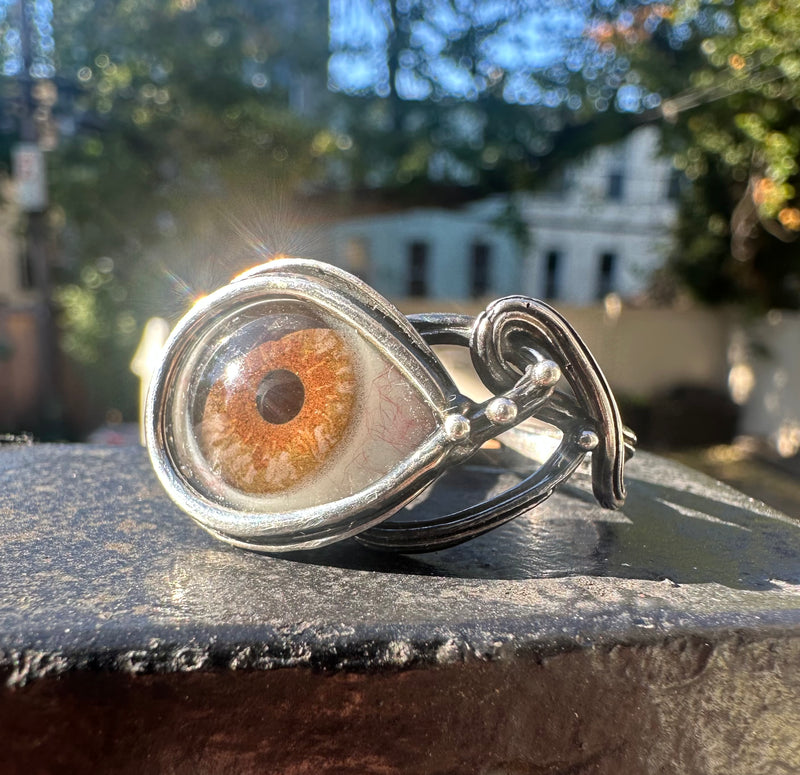 ORACLE Hand Painted Eye Ring - sz 8.25 - 9