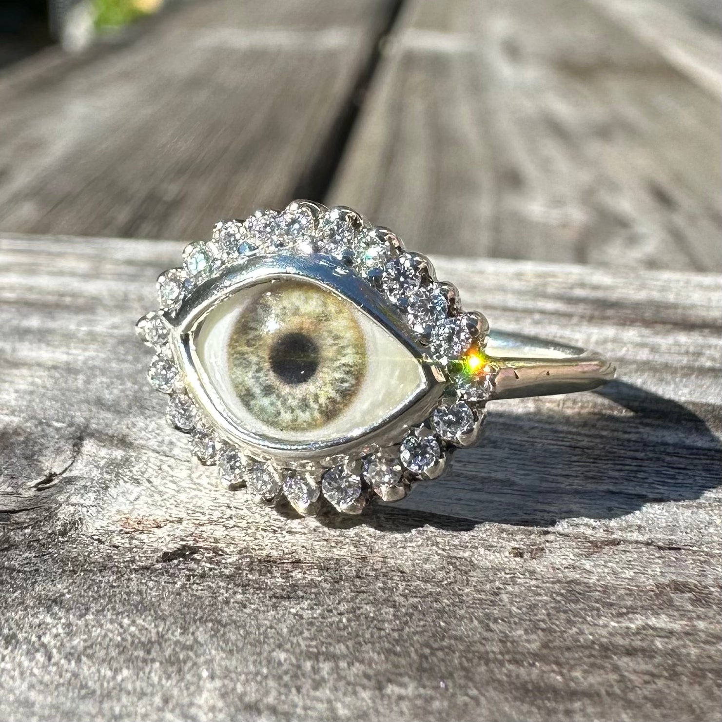 Mini Eye Ring with Moissanite Halo - 6.5 – Eyeba