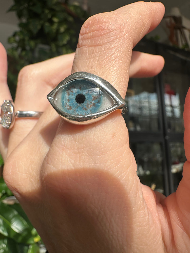 DALI Hand Painted Eye Ring - sz 6