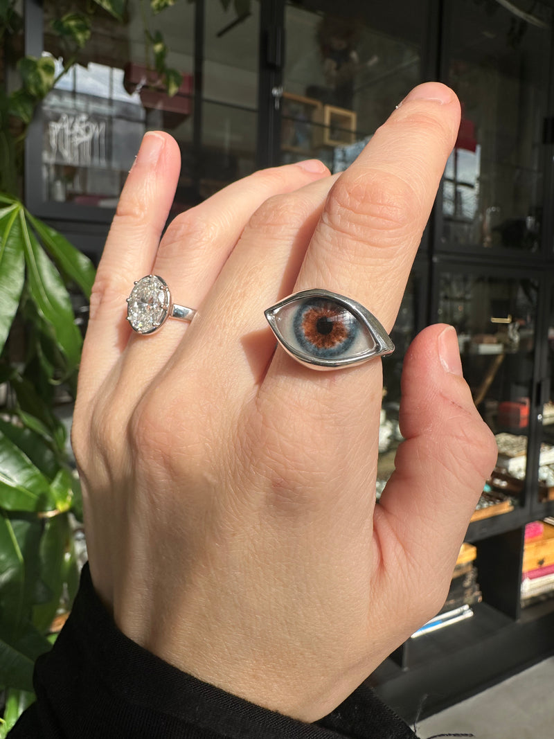 DALI Hand Painted Eye Ring - sz 5.5