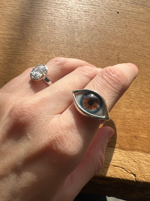 DALI Hand Painted Eye Ring - sz 5.5