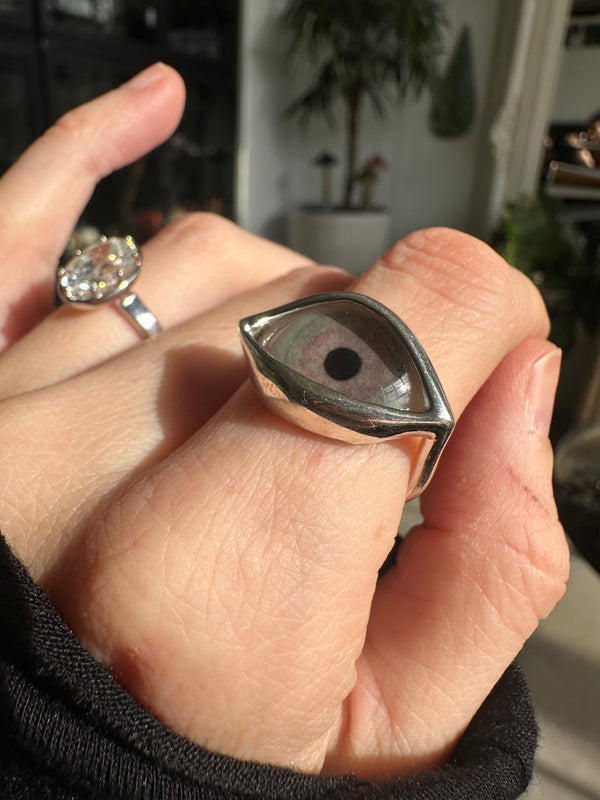 DALI Hand Painted Eye Ring - sz 5.75