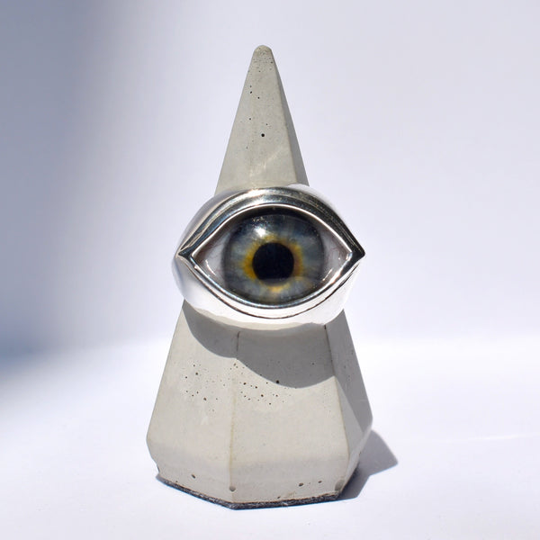 Blue Hazel Silver Classic Eye Ring