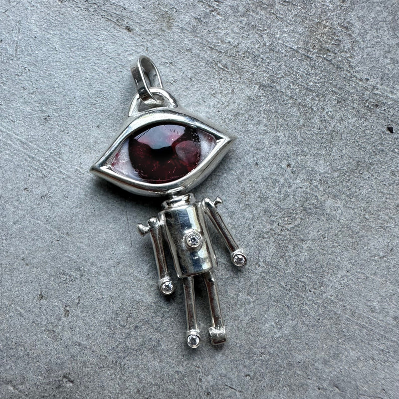 Dali Silver red Eye Friend Pendant