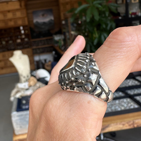Sample Sale - Black Sunflower Eye ring