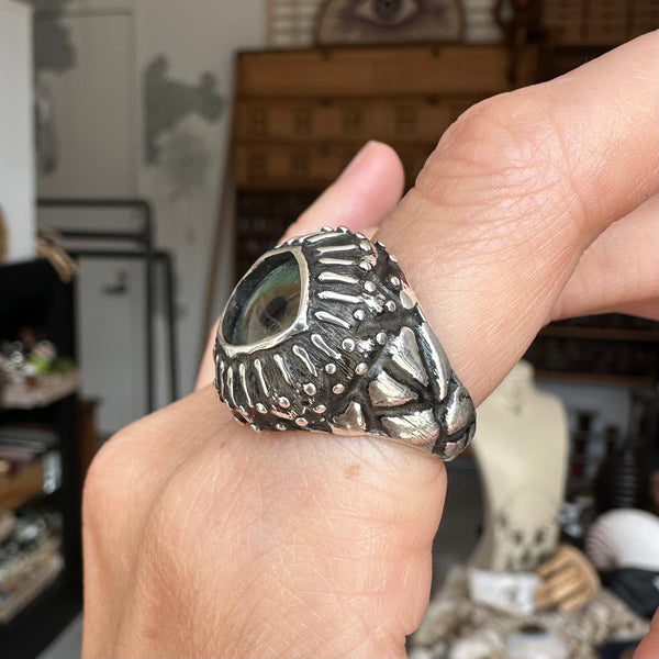 Sample Sale - Black Sunflower Eye ring