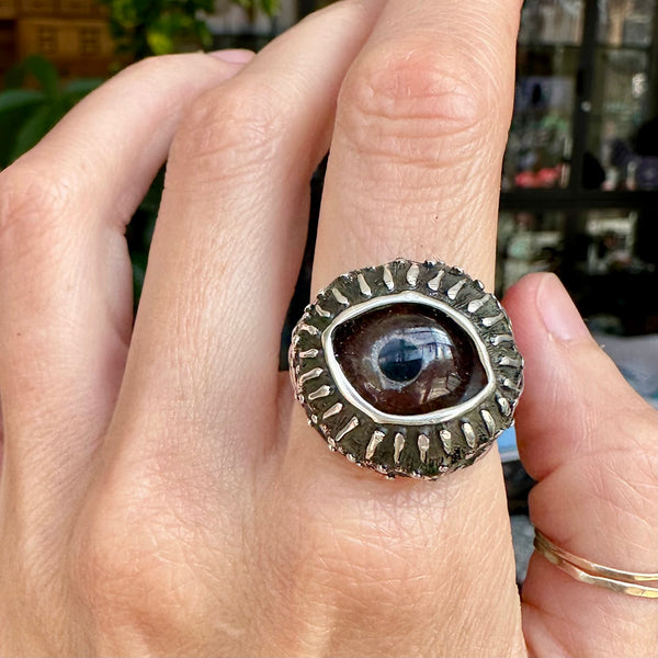 Sample Sale - Black Sunflower Eye ring