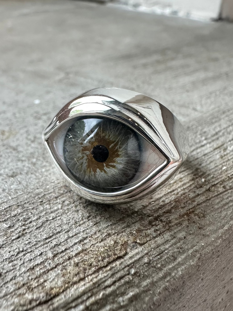 Blue hazel Silver Classic Eye Ring