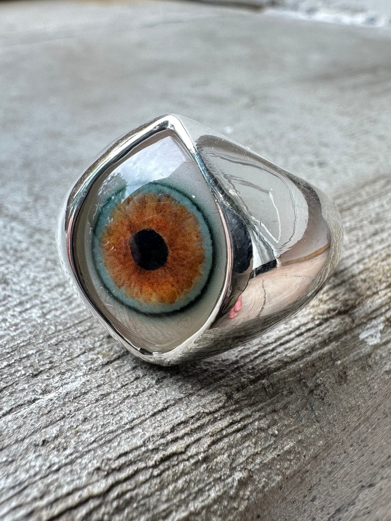 Bright Orange Painted King Eye Ring