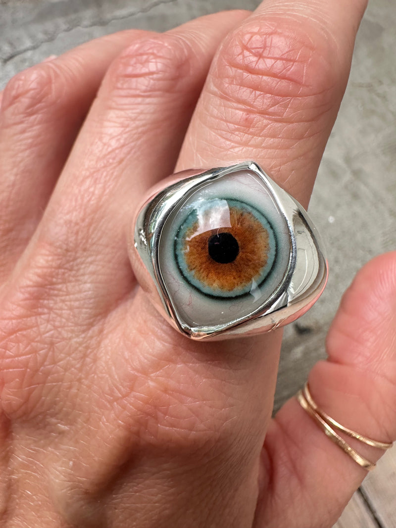 Bright Orange Painted King Eye Ring