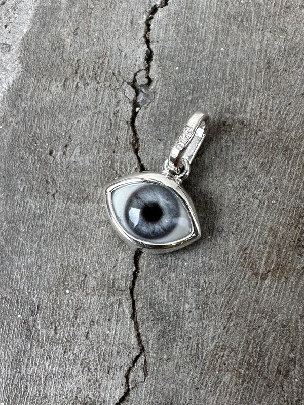 Bright Blue Silver Mini Eye Pendant