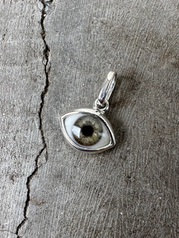 Grey Silver Mini Eye Pendant