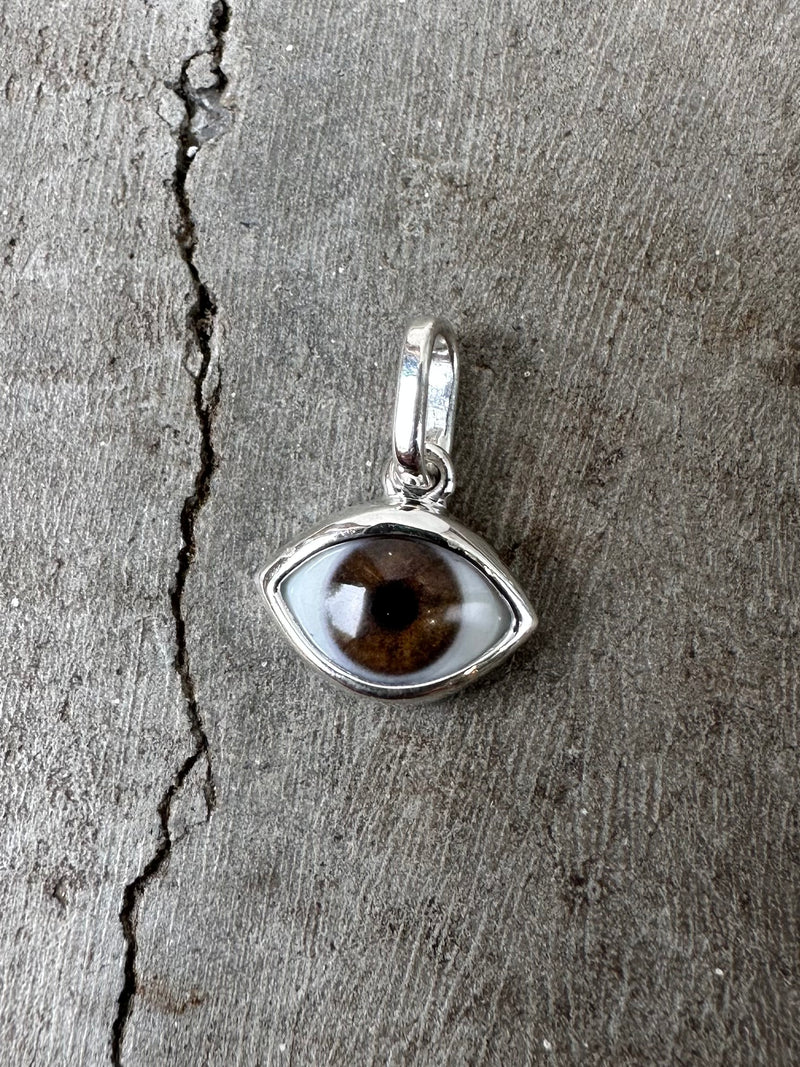 Brown Silver Mini Eye Pendant