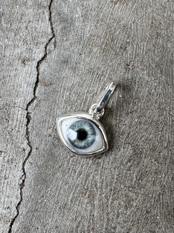 Blue Silver Mini Eye Pendant