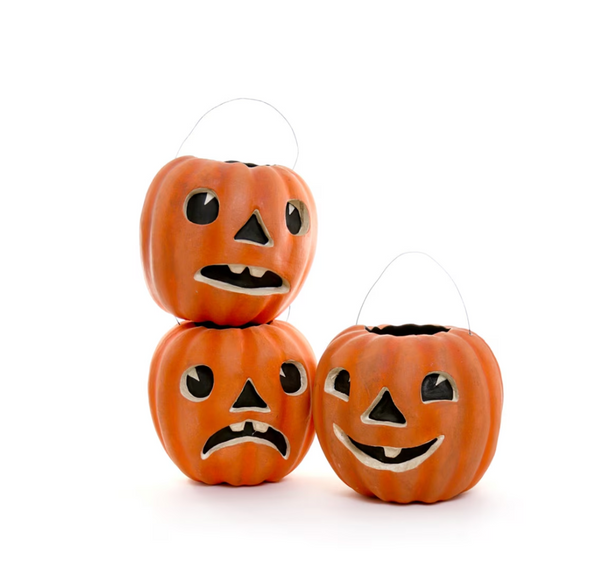 Jack O Lantern Paper Mache Candy Basket