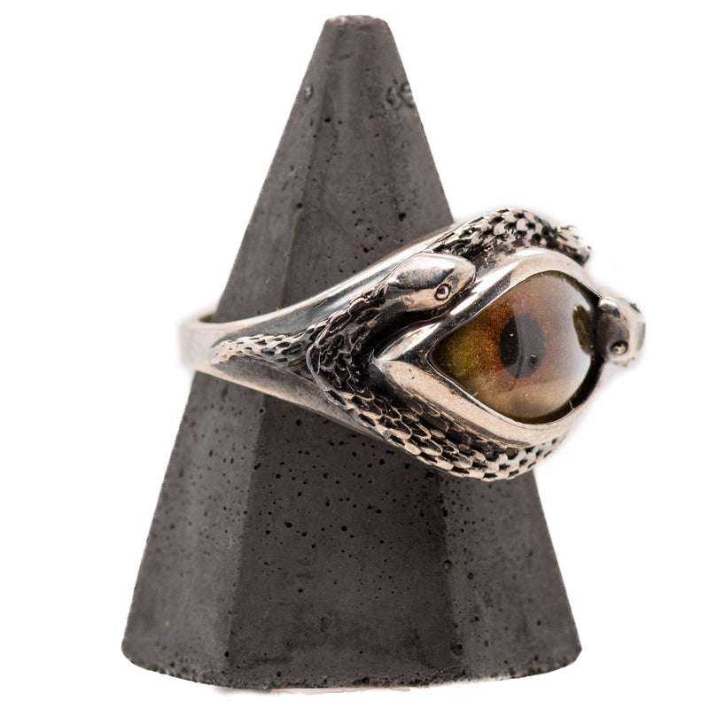 Hand Painted Hazel Ojo De Medusa Eye Ring (smaller version)