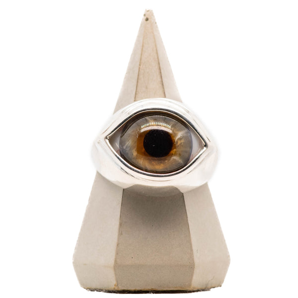 Hazel Silver Classic Glass Eye Ring