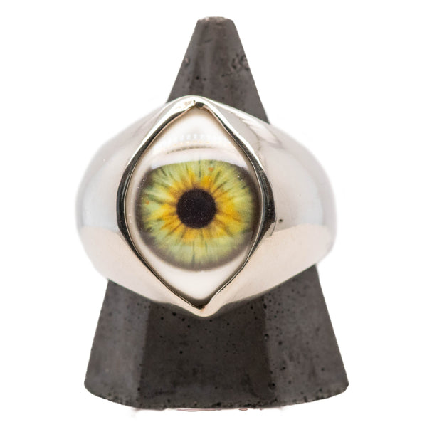 Green Silver King Eye Ring