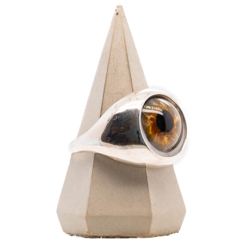 Hazel Silver Bubble Glass Eye Ring