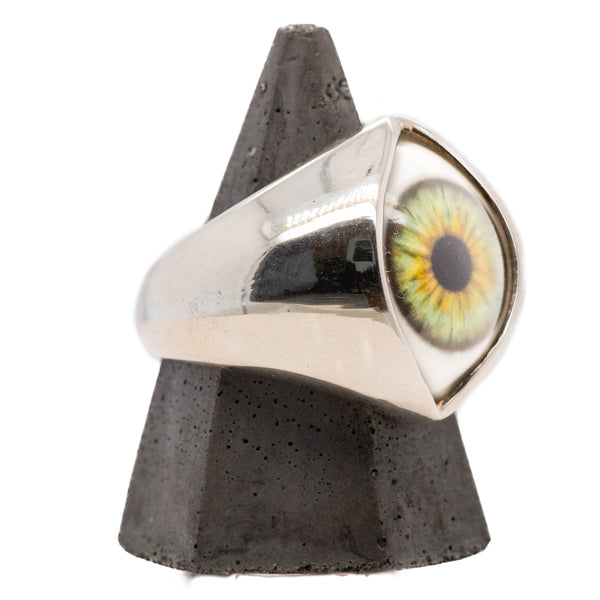 Green Silver King Eye Ring