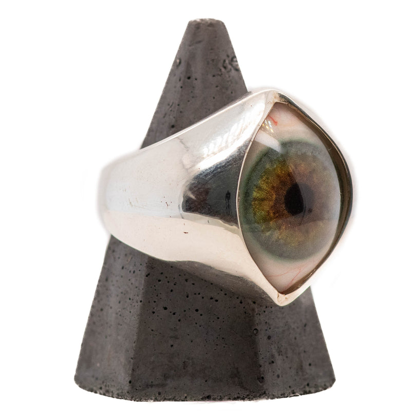 Hand Painted Hazel Silver King Eye Ring