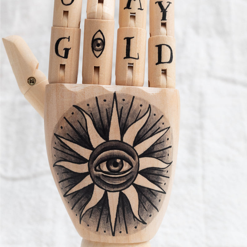 Wooden Hand Painted Eye Ring Holder