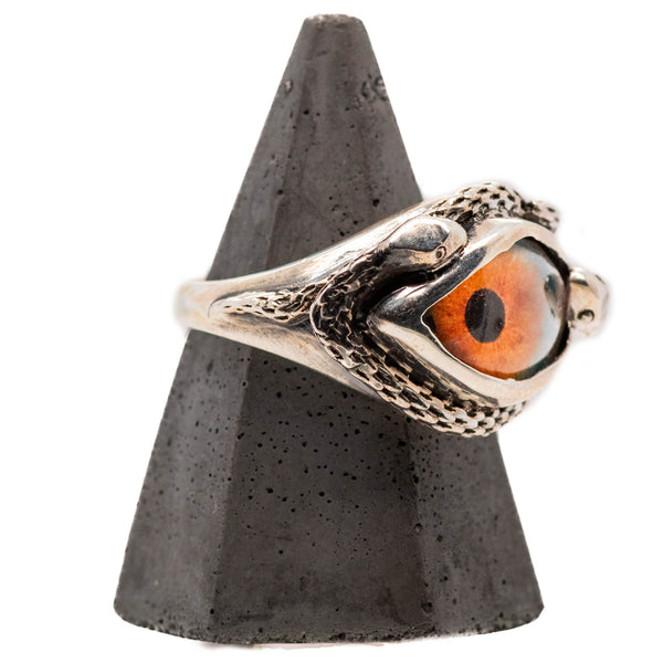 Hand Painted Hazel Ojo De Medusa Eye Ring (smaller version)